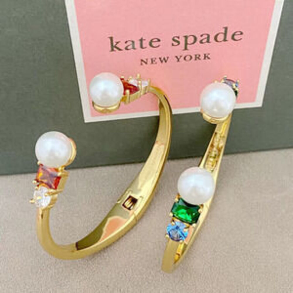 kate spade Open Design Pearl Colorful Zircon Bracelet